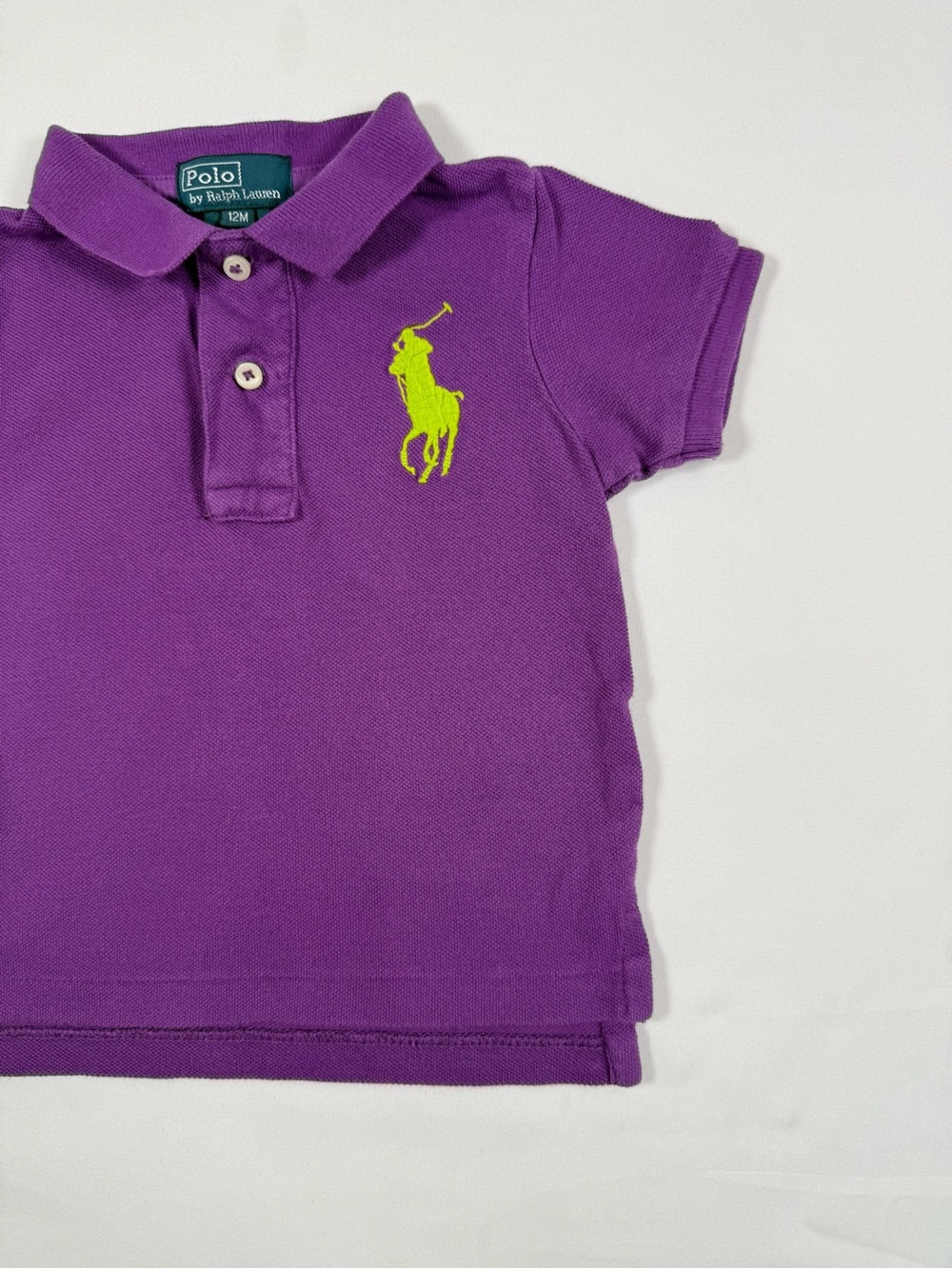 POLO RALPH LAUREN Baby Purple Big Pony Rugby Polo Shirt Preppy Academia Size 12M - Picture 3 of 8